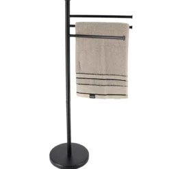 Porta asciugamano 3 livelli in metallo (H86 cm) Homy Nero