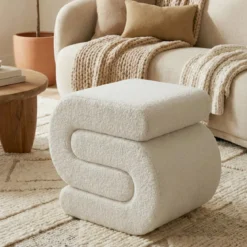 Pouf (H45 cm) Abilène Bianco