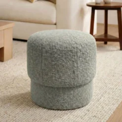 Pouf in bouclé (H40 cm) Tessaro Beige