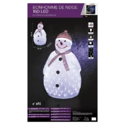 Pupazzo di neve luminoso Cappello Nero Bianco freddo 160 LED
