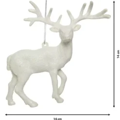 Renna di Natale da appendere (14 cm) Strass Knut Bianco