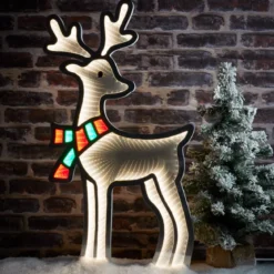 Renna luminosa 363 LED (H85 cm) Infinity Bianco freddo/multicolore