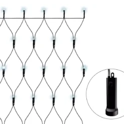 Rete di luci Durawise a pile 1,80m Bianco freddo 192 LED