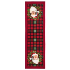 Runner da tavola in cotone (150 x 45 cm) Babbo Natale Harold Bordeaux