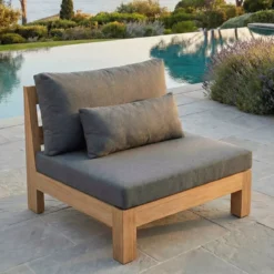 Salotto da giardino acacia 5 posti 4 pezzi Bornéo Grigio antracite