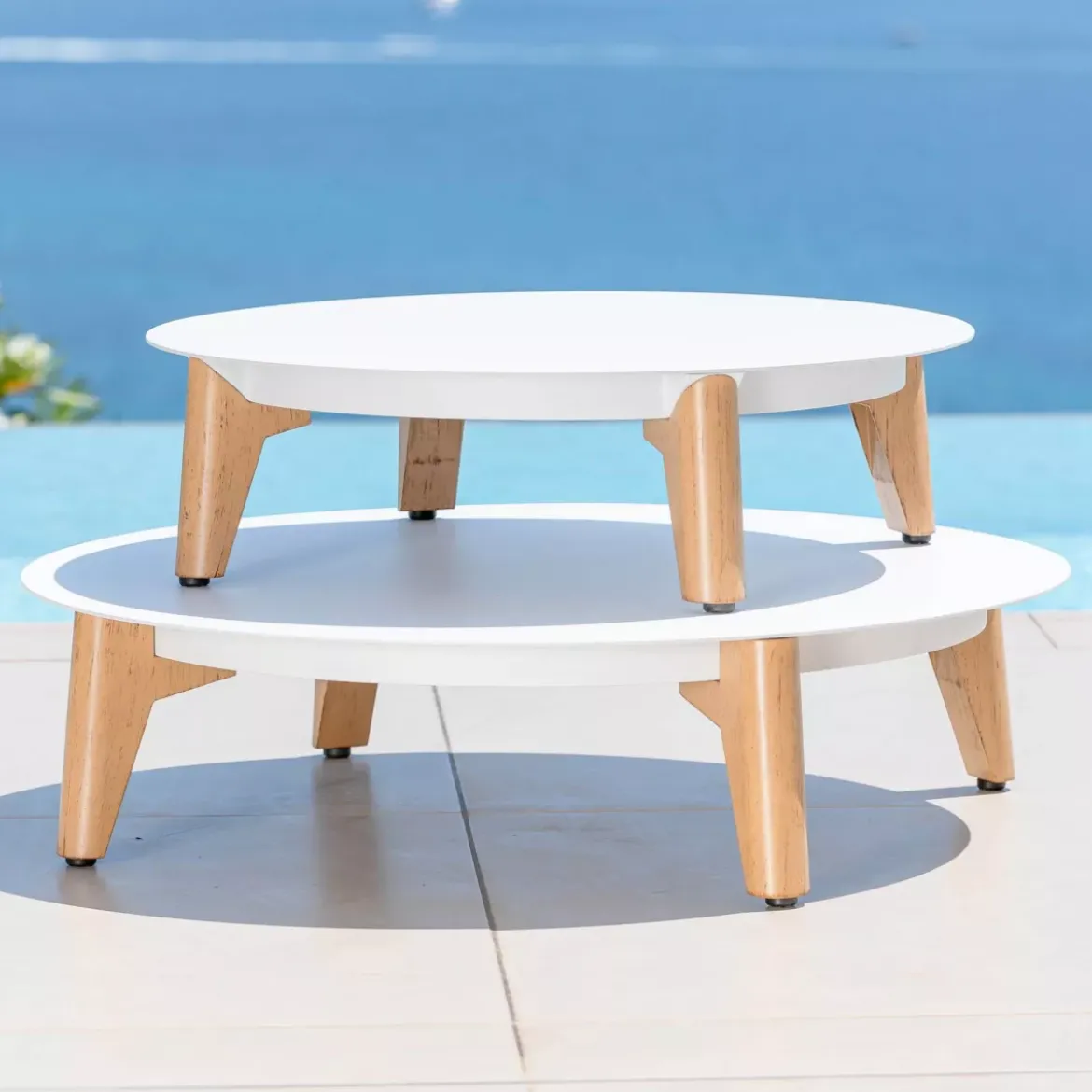 Salotto da giardino alluminio 8 posti 6 pezzi Monte Carlo Bianco e tortora