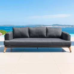 Salotto da giardino alluminio 5 posti 4 pezzi Monte Carlo Grigio antracite
