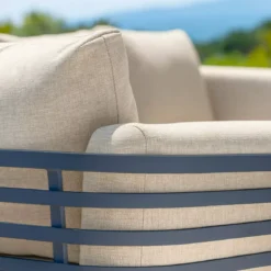 Salotto da giardino alluminio 5 posti 5 pezzi Monte Carlo Grigio antracite e beige