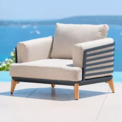 Salotto da giardino alluminio 8 posti 6 pezzi Monte Carlo Grigio antracite e tortora