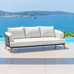 Salotto da giardino alluminio 9 posti 12 pezzi Monte Carlo Grigio antracite e grigio chiaro