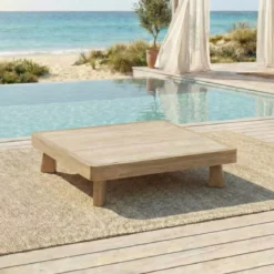 Salotto da giardino effetto legno e resina 5 posti 4 pezzi Palawan Beige