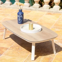 Salotto da giardino in alluminio 7 posti 5 pezzi Amalfi Bianco e beige
