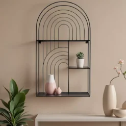 Scaffale da parete metallo 3 ripiani (Alt 70 cm) Tiggy Nero