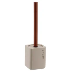 Scopino WC quadrato in poliresina incisa Sia Beige