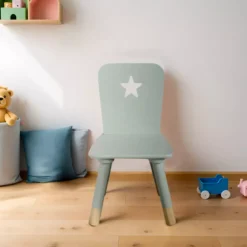 Sedia bambino legno (H50 cm) Stars Verde