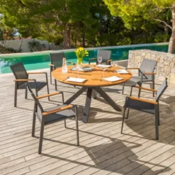 Sedia da giardino alluminio impilabile Bali - Grigio antracite