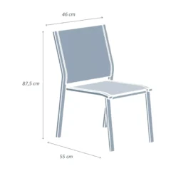 Sedia da giardino impilabile Alluminio Murano Bianco