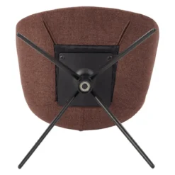 Sedia da pranzo girevole con braccioli in tessuto testurizzato (seduta 46cm) Pema Bordeaux