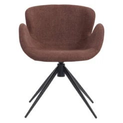 Sedia da pranzo girevole con braccioli in tessuto testurizzato (seduta 46cm) Pema Bordeaux