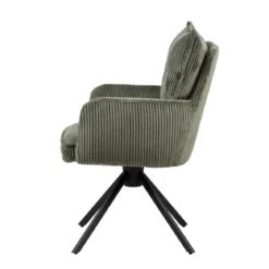Sedia da pranzo girevole in velluto a coste (seduta 48 cm) Nuva Verde
