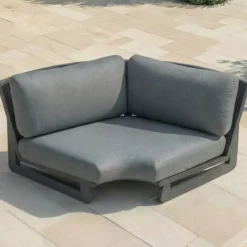 Set angolare da giardino in alluminio 6 posti Long Beach Grigio antracite