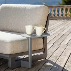 Set angolare da giardino in alluminio 5 posti 5 pezzi Long Beach Grigio antracite e tortora