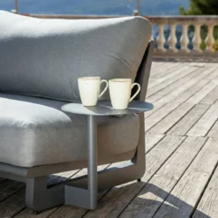 Set angolare da giardino in alluminio 5 posti Long Beach Grigio antracite