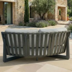 Set angolare da giardino in alluminio 5 posti Long Beach Grigio antracite e grigio chiaro