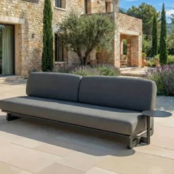 Set angolare da giardino in alluminio 6 posti 6 pz Long Beach Grigio antracite