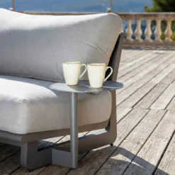 Set angolare da giardino in alluminio 6 posti 6 pezzi Long Beach Antracite e grigio chiaro