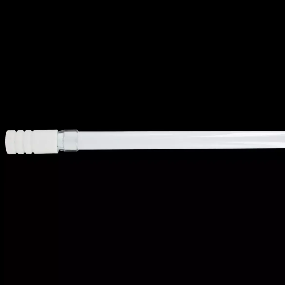 Set completo bastone tenda regolabile (85 a 135 cm) Cylindre strié Bianco