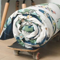 Set copripiumino e federa bambino in cotone (140 x 200 cm) California Blu