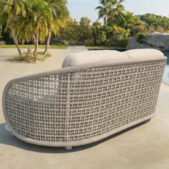 Set da giardino effetto rattan e alluminio 4 posti 5 pezzi Riviera Beige