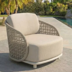 Set da giardino effetto rattan e alluminio 4 posti 5 pezzi Riviera Beige