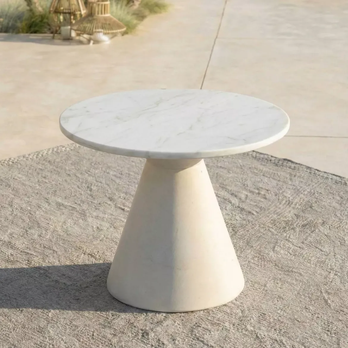 Set da giardino effetto rattan e alluminio 5 posti 5 pezzi Riviera Beige