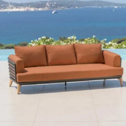 Set da giardino in alluminio 5 posti 4 pezzi Monte Carlo Grigio antracite e terracotta