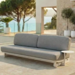 Set da giardino in alluminio 5 posti 5 pezzi Long Beach Bianco cenere e tortora