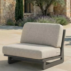 Set da giardino in alluminio 5 posti 5 pezzi Long Beach Grigio antracite e tortora