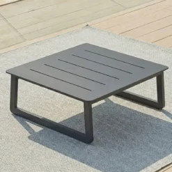 Set da giardino in alluminio 4 posti 4 pezzi Long Beach Grigio antracite