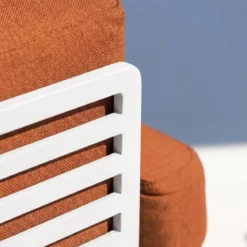 Set da giardino in alluminio 4 posti 5 pezzi Monte Carlo Bianco e terracotta