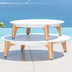 Set da giardino in alluminio 5 posti 5 pezzi Monte Carlo Bianco e terracotta