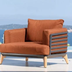Set da giardino in alluminio 7 posti 6 pezzi Monte Carlo Grigio antracite e terracotta