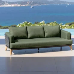 Set da giardino in alluminio 8 posti 6 pezzi Monte Carlo Grigio antracite e verde rosmarino