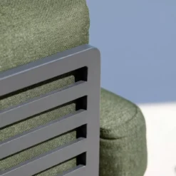 Set da giardino in alluminio 8 posti 6 pezzi Monte Carlo Grigio antracite e verde rosmarino