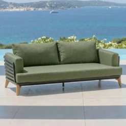 Set da giardino in alluminio 9 posti 12 pezzi Monte Carlo Grigio antracite e verde rosmarino