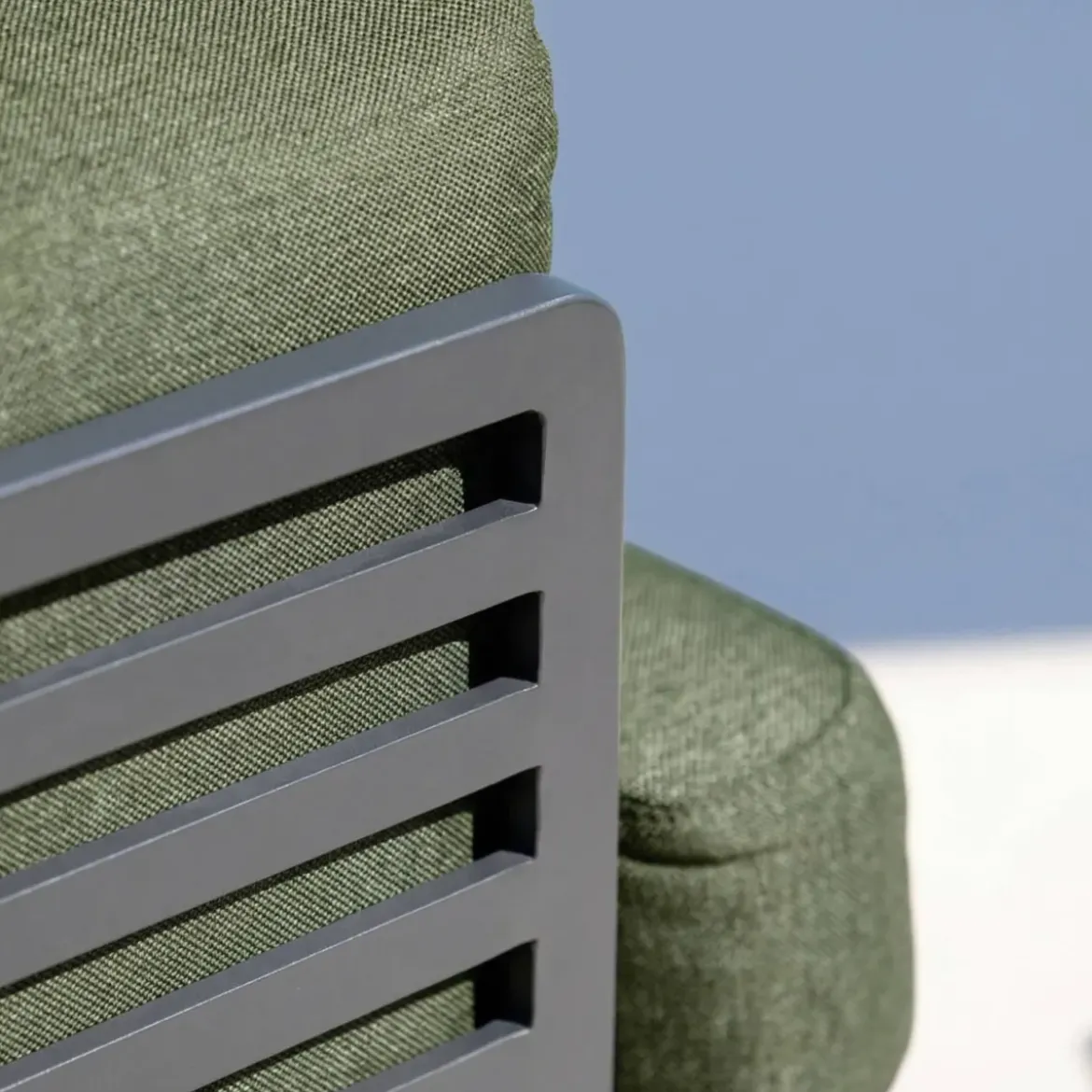 Set da giardino in alluminio 9 posti 12 pezzi Monte Carlo Grigio antracite e verde rosmarino