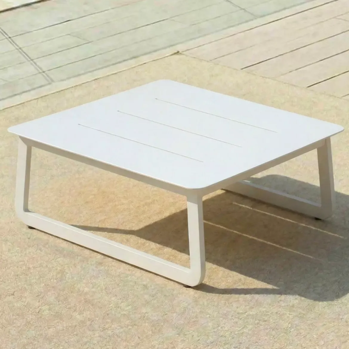 Set da giardino in alluminio 2 posti 3 pezzi Long Beach Bianco cenere e tortora