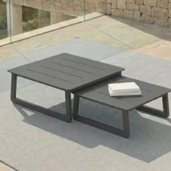 Set da giardino in alluminio 8 posti 6 pezzi Long Beach Grigio antracite