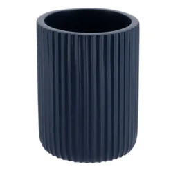 Set di accessori bagno in resina Striato Blu marino