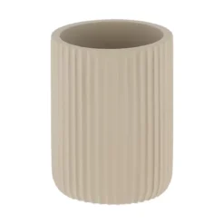 Set di accessori bagno in resina Strié Tortora